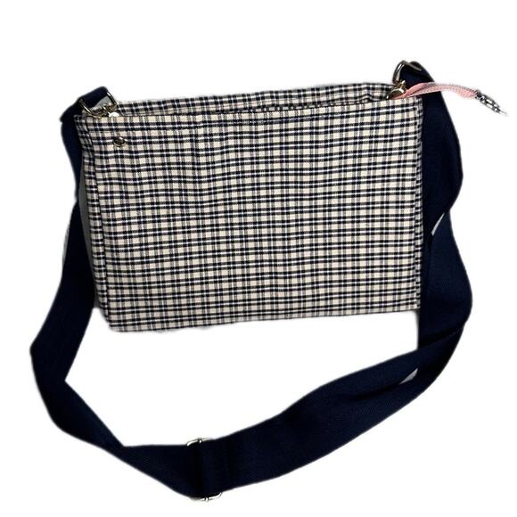 Black and tan purse plaid handmade bag crossbody cotton